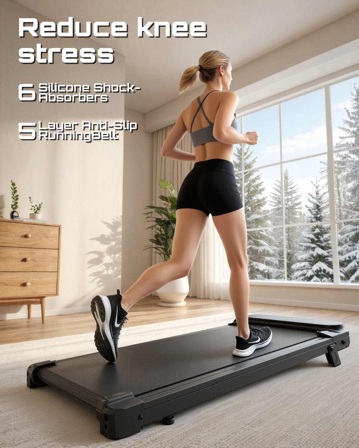 Treadmill C1, Speed 1-8KM/H, Walking Pad, Quiet 2.5HP Motor