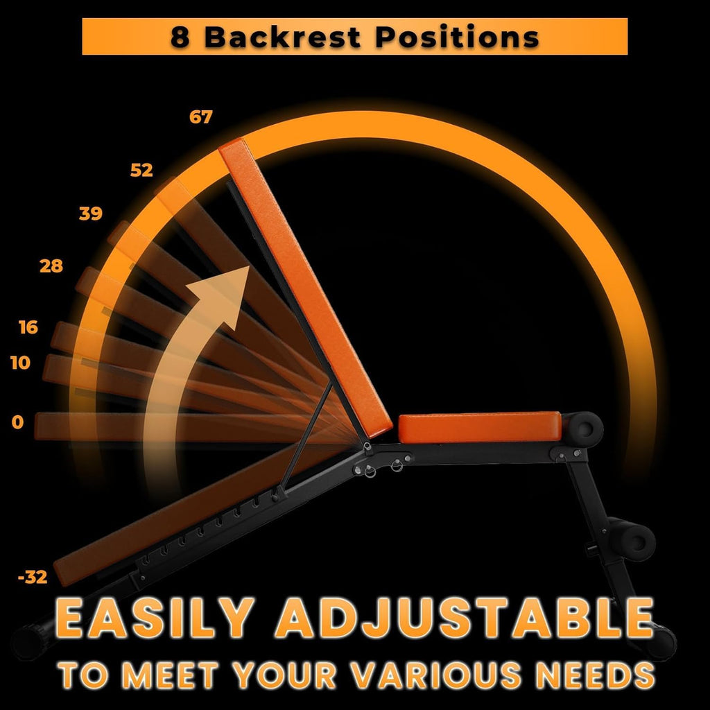 Ergonomic chair with adjustable backrest showing 8 positions on a black background