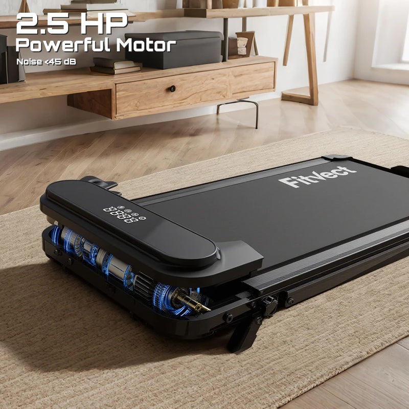Fitvect treadmill c1f (walking pad) with 2.5 hp powerful motor, noise level less than 45dB