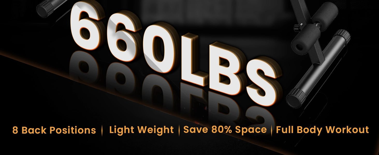 Heavy weight plate with '660LBS' marking on a reflective surface, with text highlighting features.